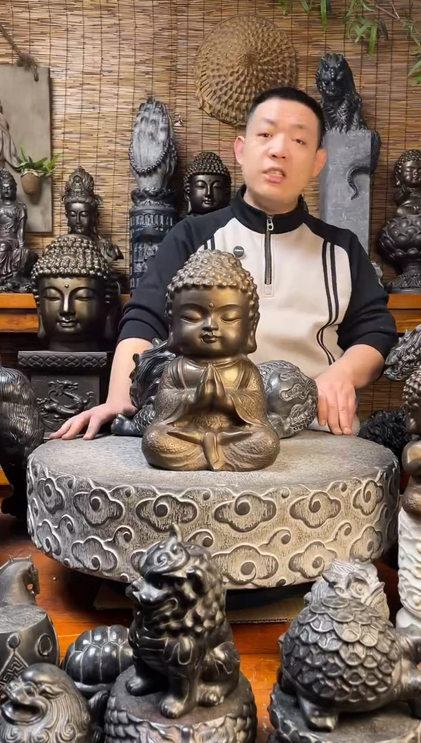 石材天然青石雕刻32宝宝佛