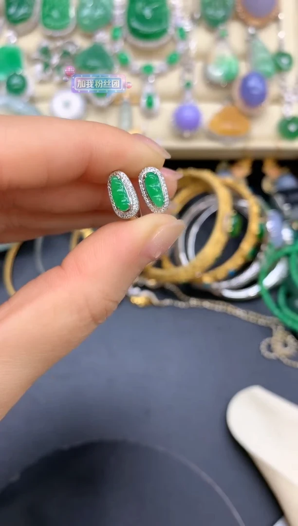 【闪购商品】翡翠耳饰18K金镶嵌172-中国好珍宝