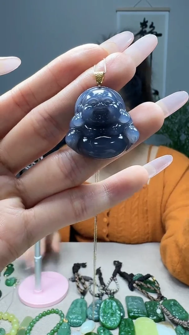 吊坠(不含链)18K金镶嵌和田玉1