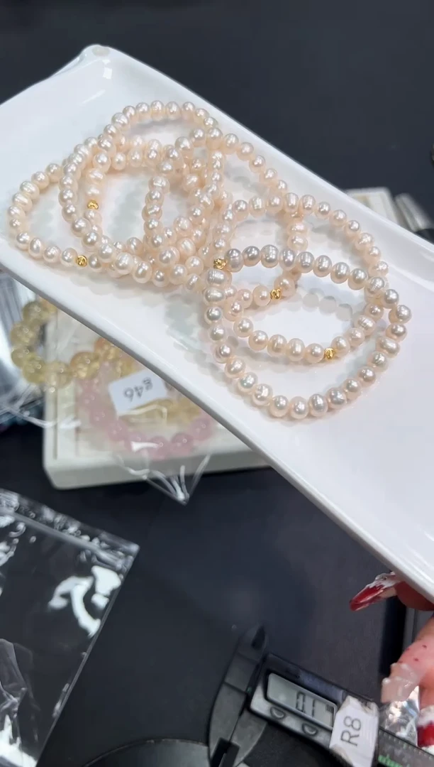 【闪购商品】淡水珍珠手串未镶嵌48g多样性发其一/1条默认微瑕