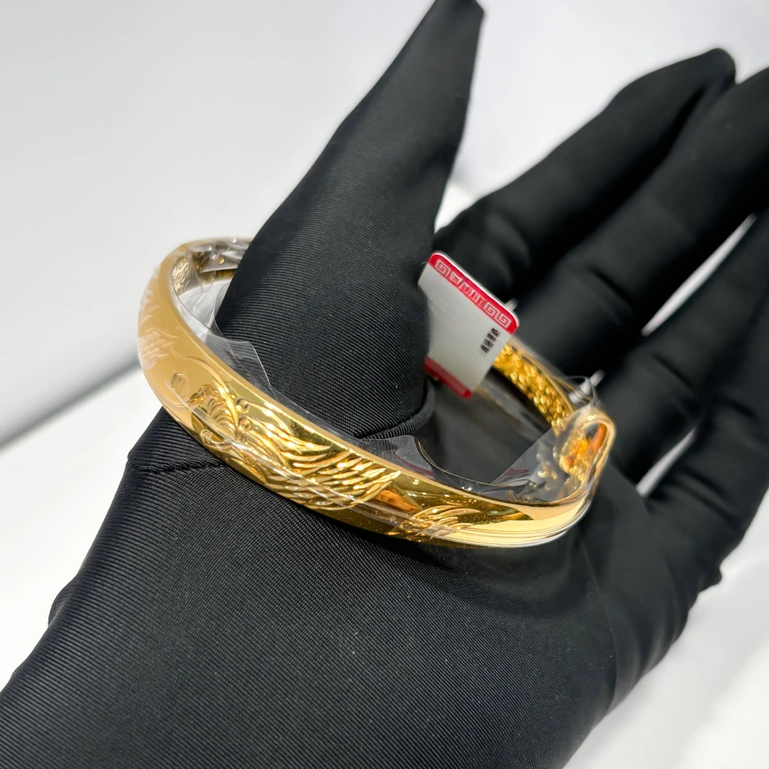 足银银制品 银饰品 编号：1230121977凤龙福字手镯