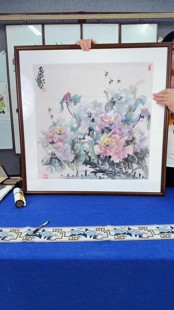 国画精品 实木画框 83*83