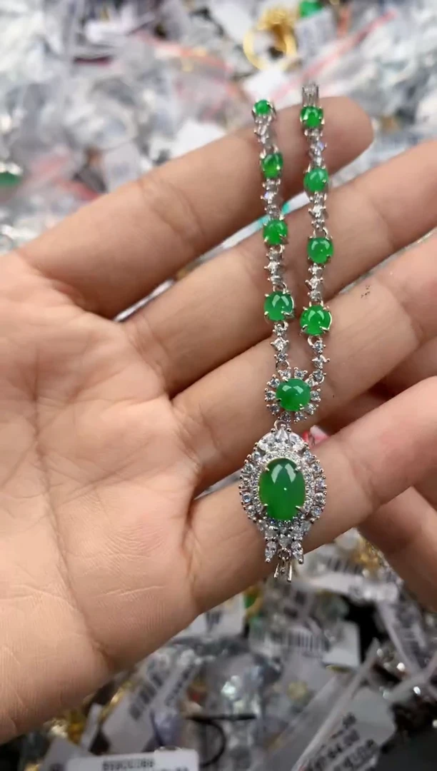 银S925镶嵌戒指翡翠333            5