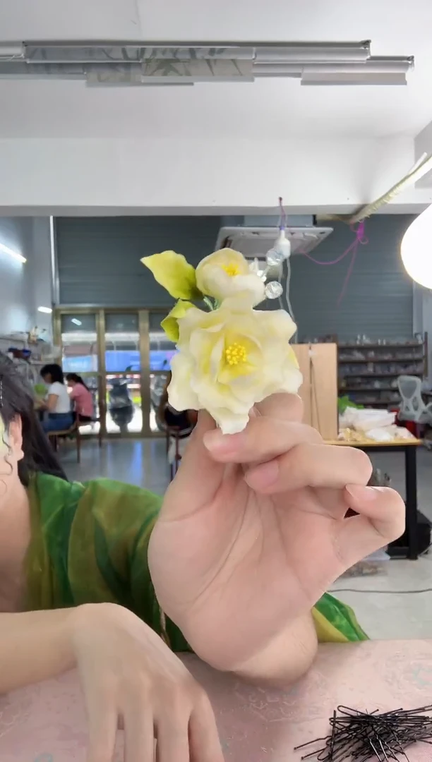 合金无051 非遗绒花发夹