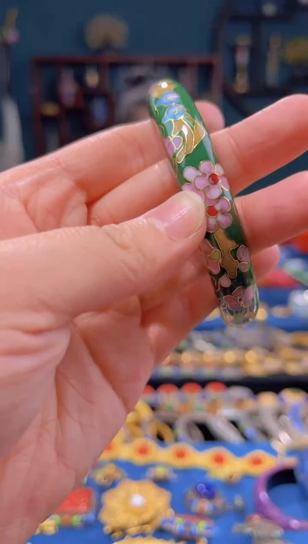 【闪购商品】非遗景泰蓝手镯粗  绿色55-60