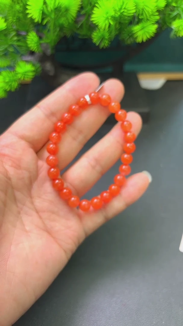 南红玛瑙单圈7mm未镶嵌保山滴水洞圆珠