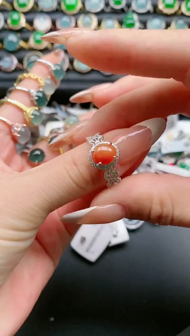 【闪购商品】翡翠戒指银S925镶嵌111111