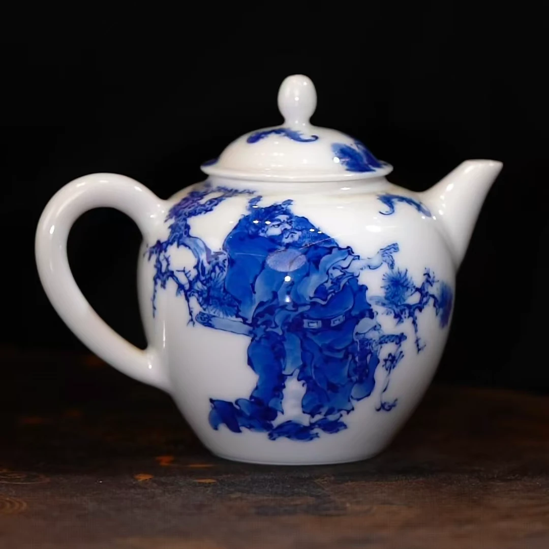 【寒山窑】青花钟馗手指福来壶