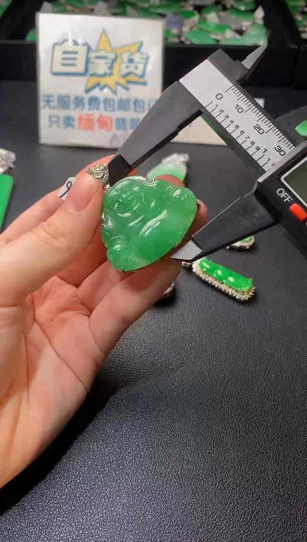 银S925镶嵌翡翠耳饰翡翠