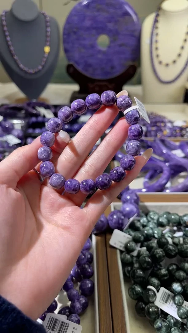 未镶嵌查罗石（紫龙晶）珠串老型10