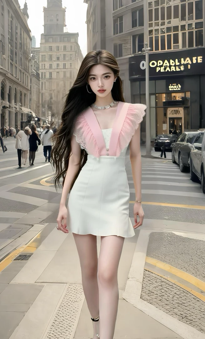 柔雾粉拼接新款辣妹纯欲显瘦短款性感连衣裙修身时尚气质氛围感