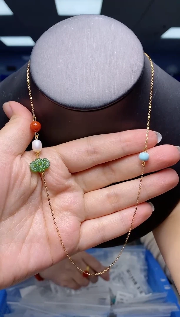 【闪购商品】和田玉颈饰银S925镶嵌  G13075