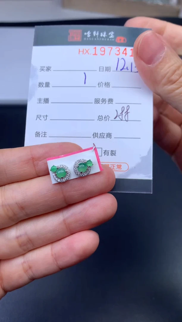 未镶嵌挂件翡翠哈轩 耳饰1对