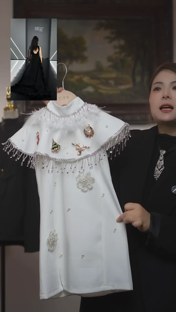 120码白色装饰连衣裙艺桐轩儿童潮服