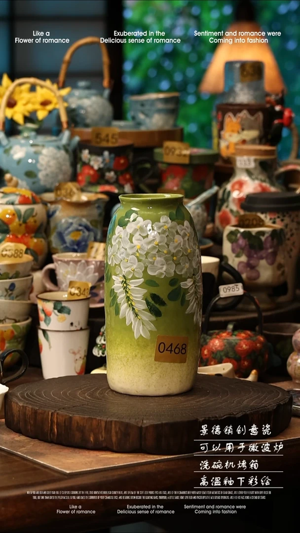 陶瓷景德镇高温釉下彩手工手绘款式@A0468@