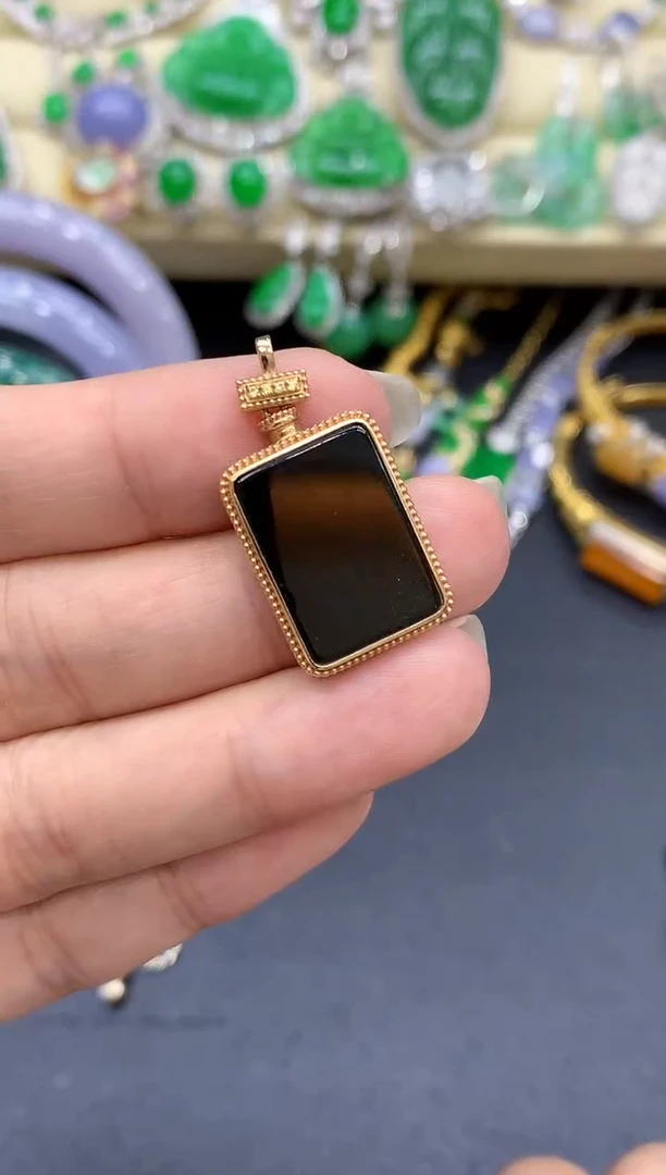 颈饰18K金镶嵌翡翠177-中国好珍宝