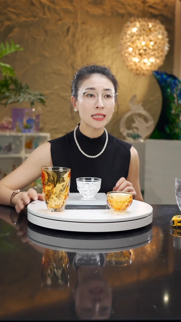 手工艺品琉璃琥珀色水杯+琥珀色茶杯+透明茶杯
