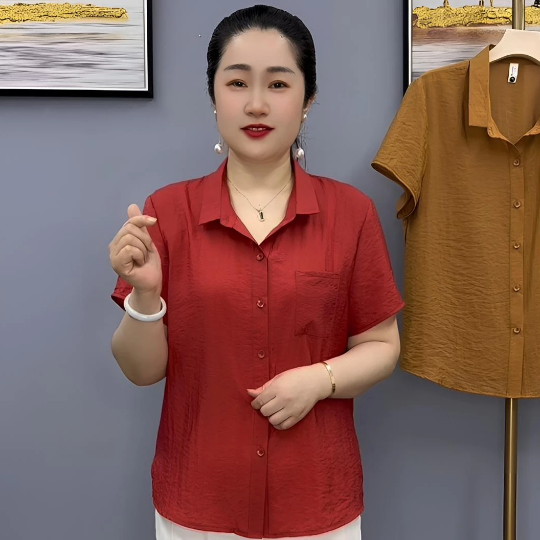 夏季新款时尚洋气百搭显瘦气质透气凉快短袖衬衣512款