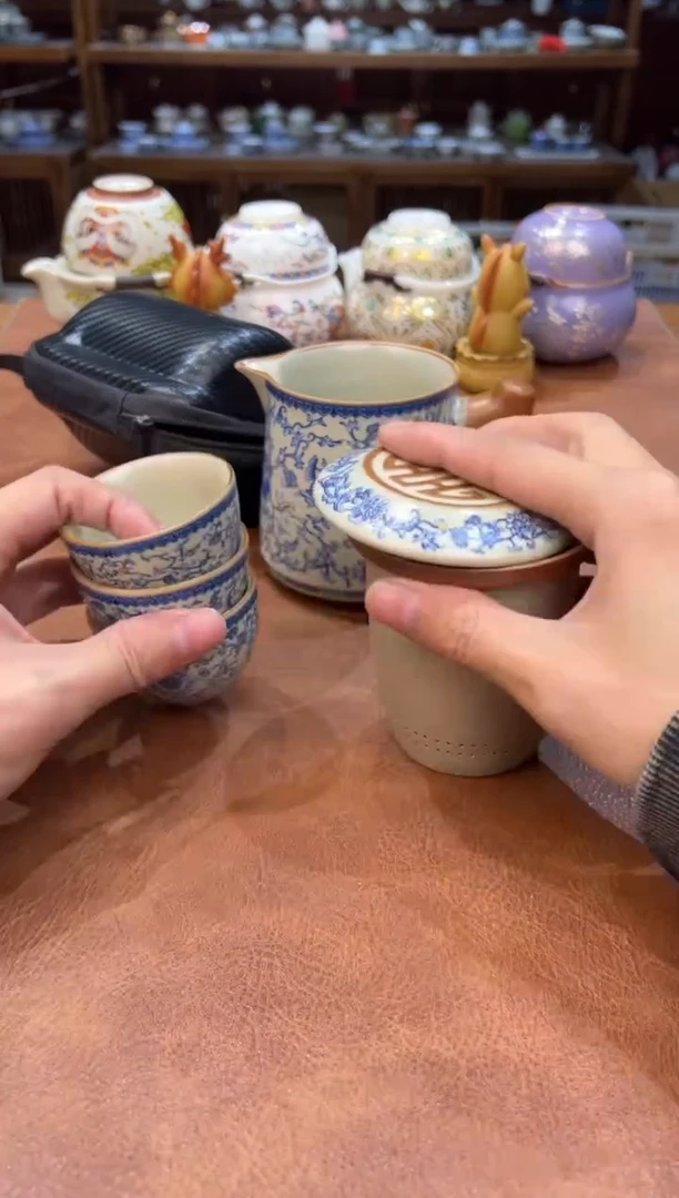 真的很便宜会开片的旅行茶具