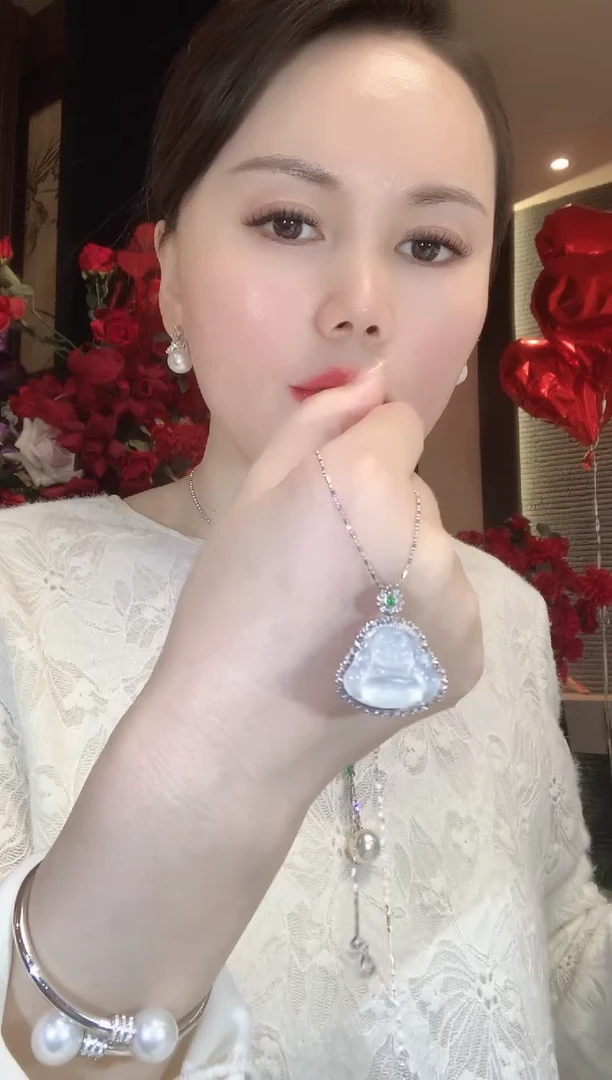 吊坠(不含链)18K金镶嵌翡翠A56