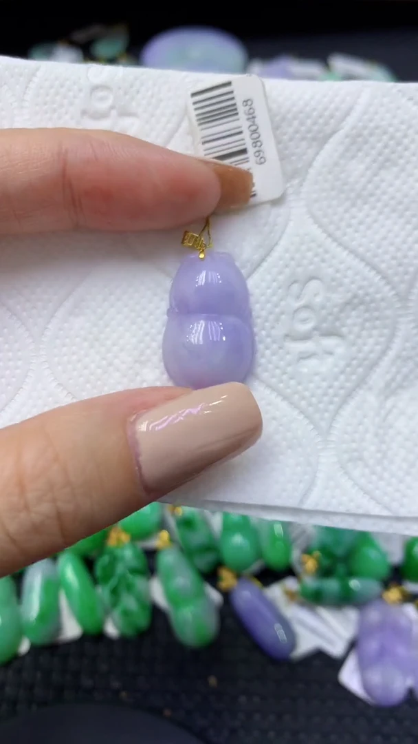 颈饰18K金镶嵌翡翠天然缅甸翡翠A货