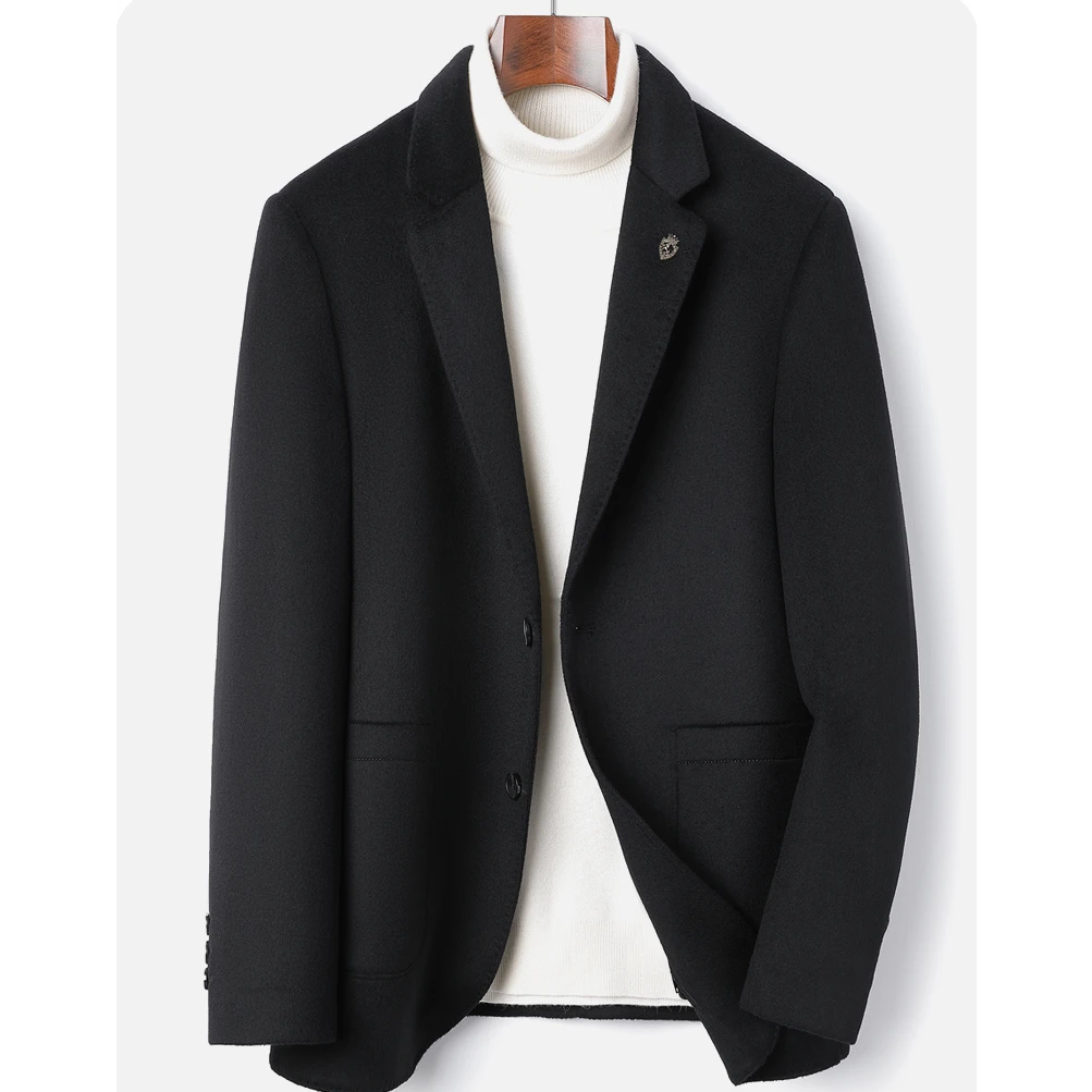 2025年秋冬单排10山羊绒短款可拆卸内胆西装8866