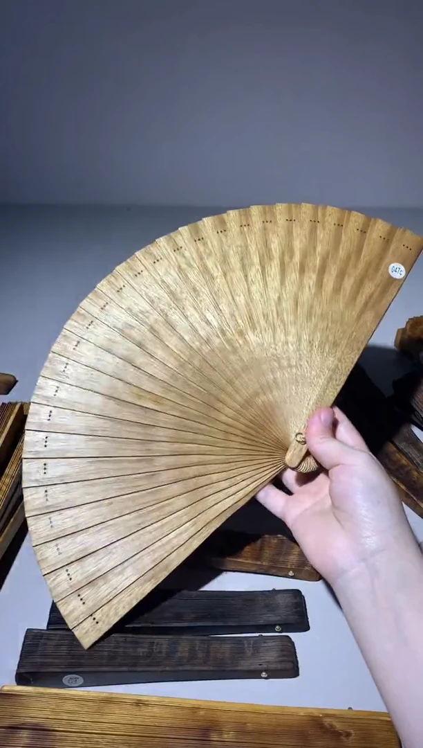 金丝楠21cm金丝楠木小叶桢楠扇47c