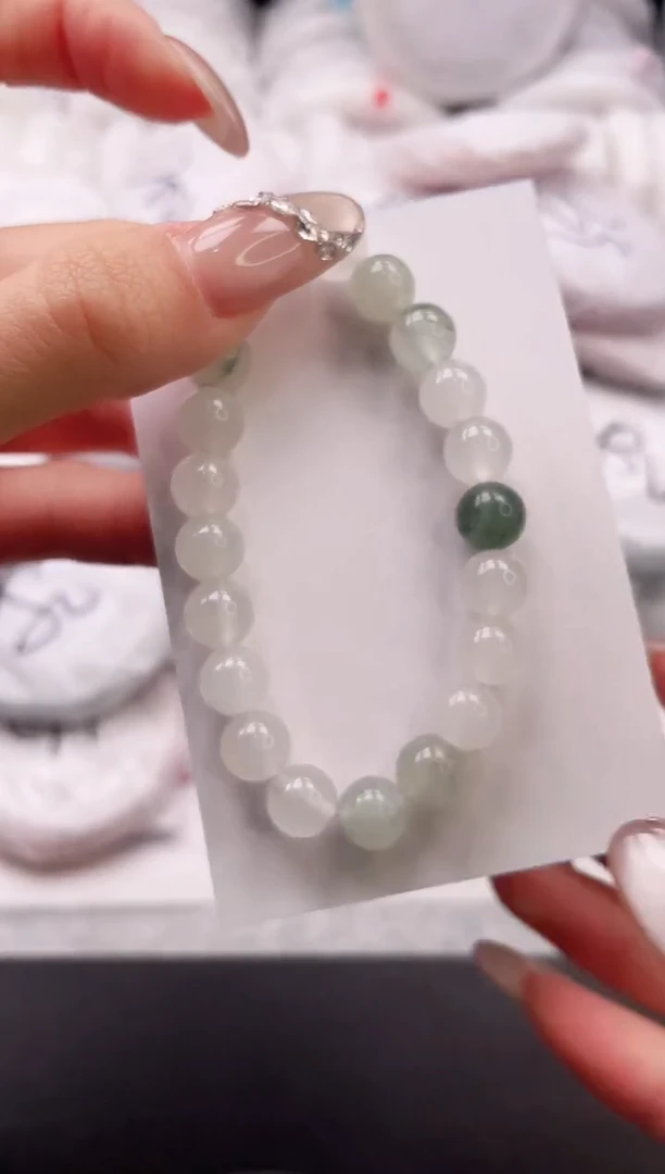 【闪购商品】石英质玉手镯未镶嵌天然玉石天山翠手链SL80