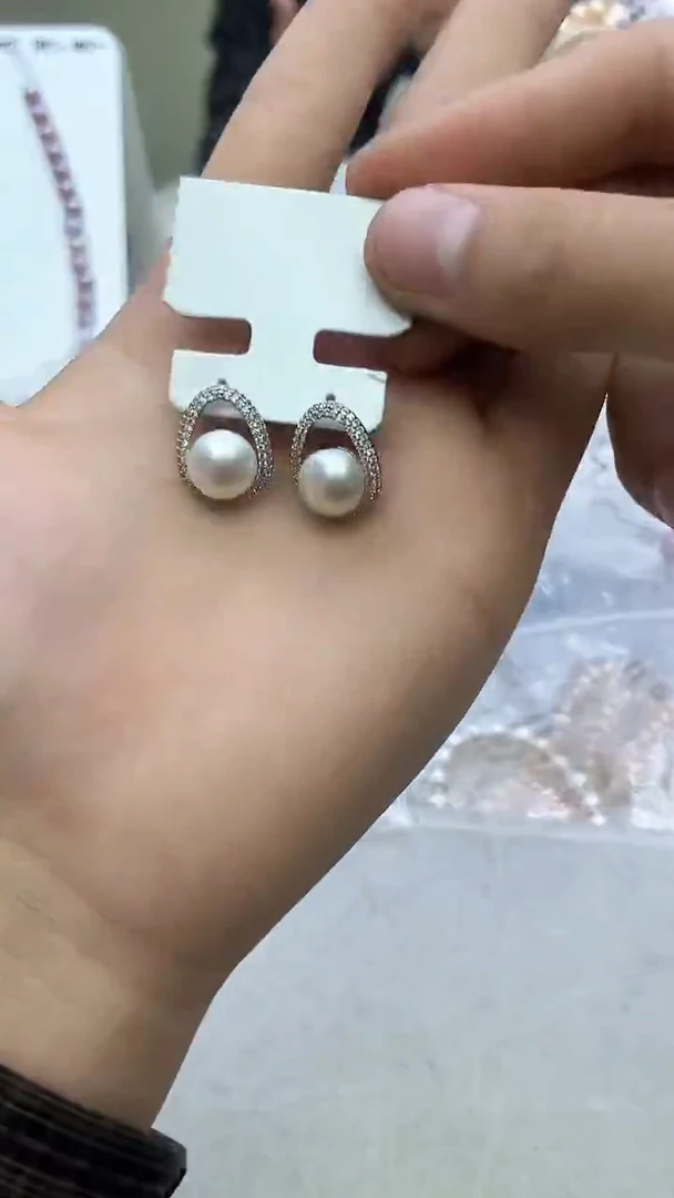 未镶嵌耳饰淡水珍珠白色系耳饰