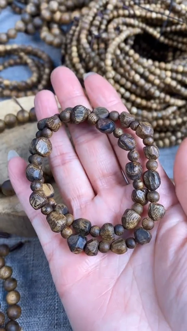 【闪购商品】沉香手串随型树丁双圈棋楠手串多样性发一