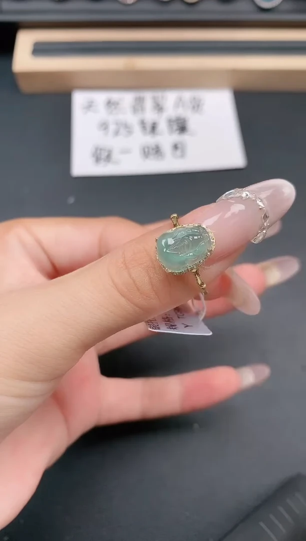 银S925镶嵌戒指翡翠111