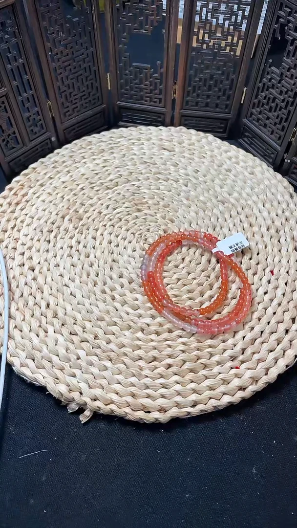 未镶嵌多圈南红玛瑙冰飘渐变老型多圈5+mm