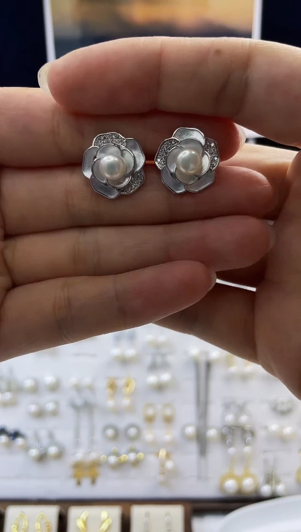 合金耳饰淡水珍珠36