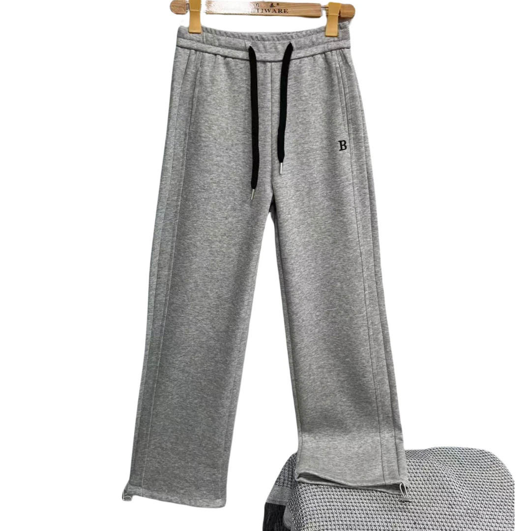 2537  裤脚装饰  纯色  简约  街头  字母  休闲裤