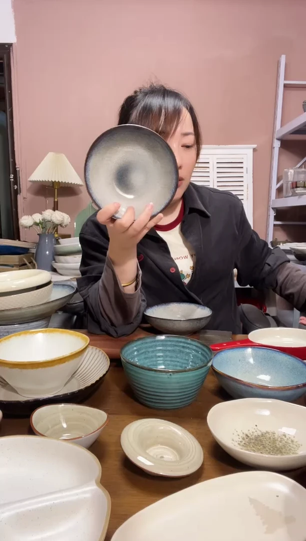 瓷微瑕（2个装）蓝边窑变小碗