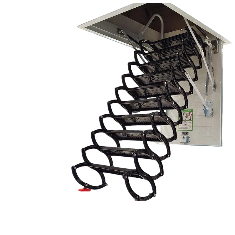 阁楼伸缩楼梯家用电动全自动升降梯铝镁钛镁复式加厚别墅隐形楼梯