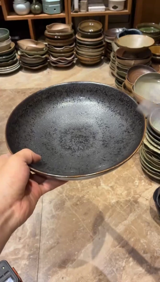 瓷片1*6954银兔毫手工大碗1个