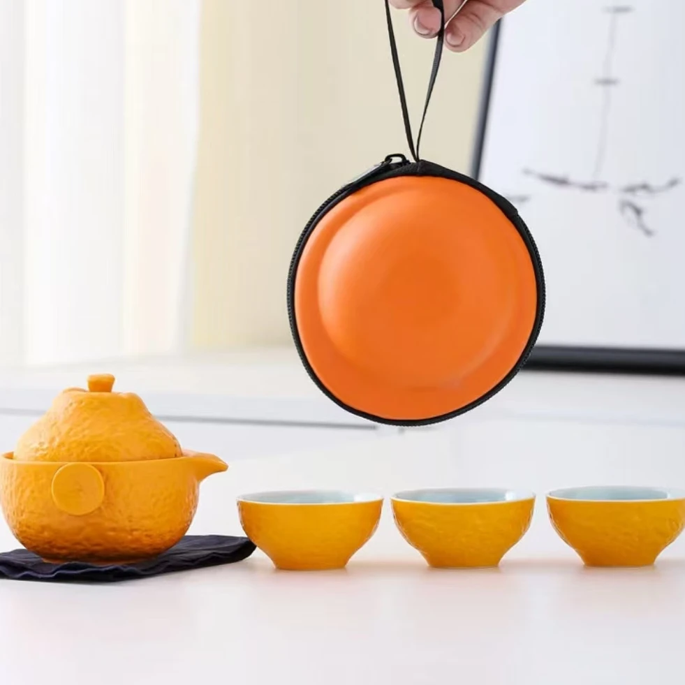 大吉大利一壶三杯旅行茶具套装户外便携式茶器