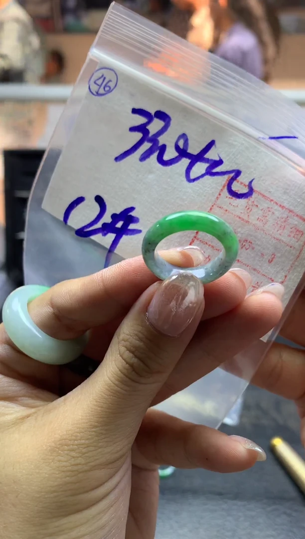 【闪购商品】定制翡翠未镶嵌46戒圈12*340元毛货需精抛光发