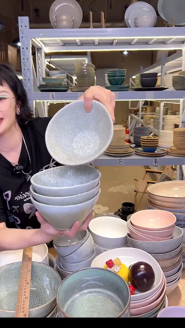 瓷109外贸尾货高温釉下彩陶瓷餐具默认微瑕
