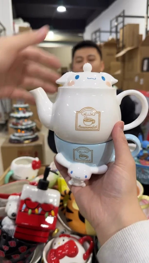 瓷片原盒玉桂狗一壶一杯