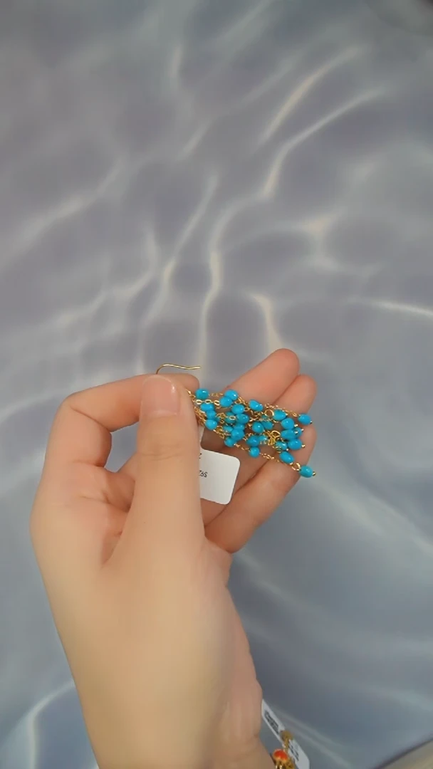 【闪购商品】绿松石耳环银S925镶嵌发货一件