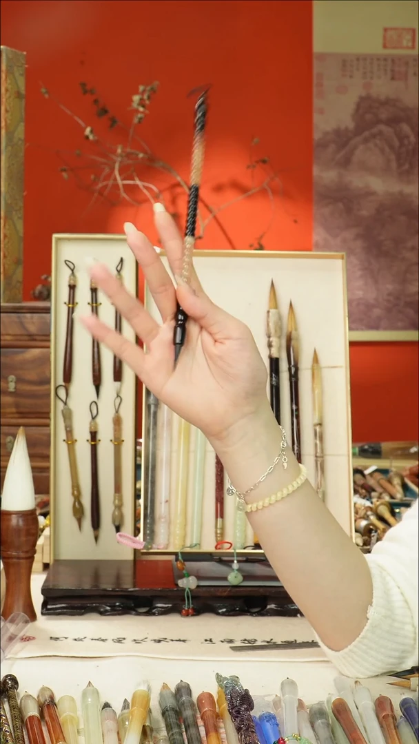 270号闪孤品高货毛笔链接 清水试笔 蘸墨不退