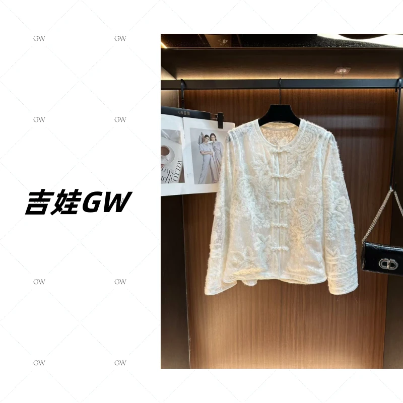 GW新款复古圆领盘扣百搭新中式上衣衬衫61222