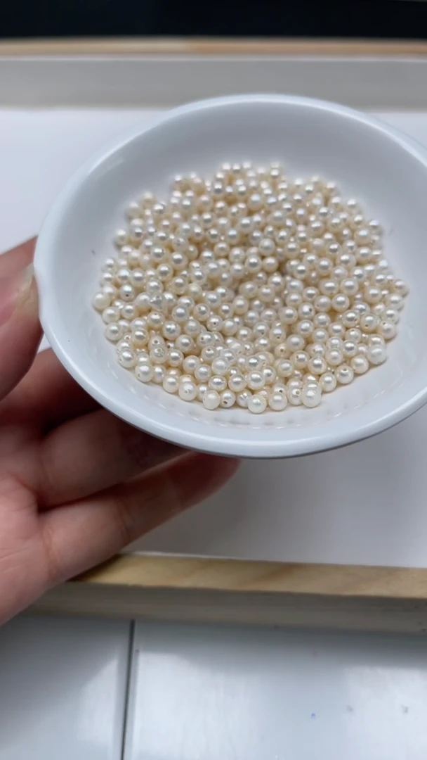 未镶嵌散珠淡水珍珠B2181 天然珍珠3+mm8个10元