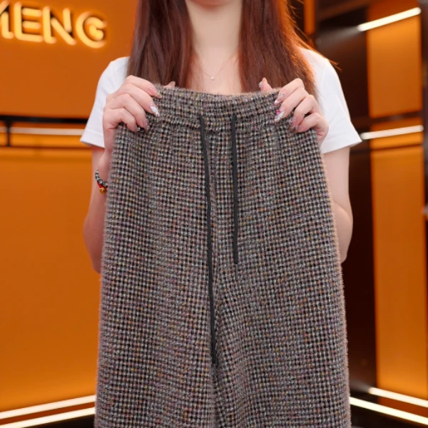 2026新款酒酽春浓气质保暖长裤松紧中高腰休闲裤显瘦加厚裤子女