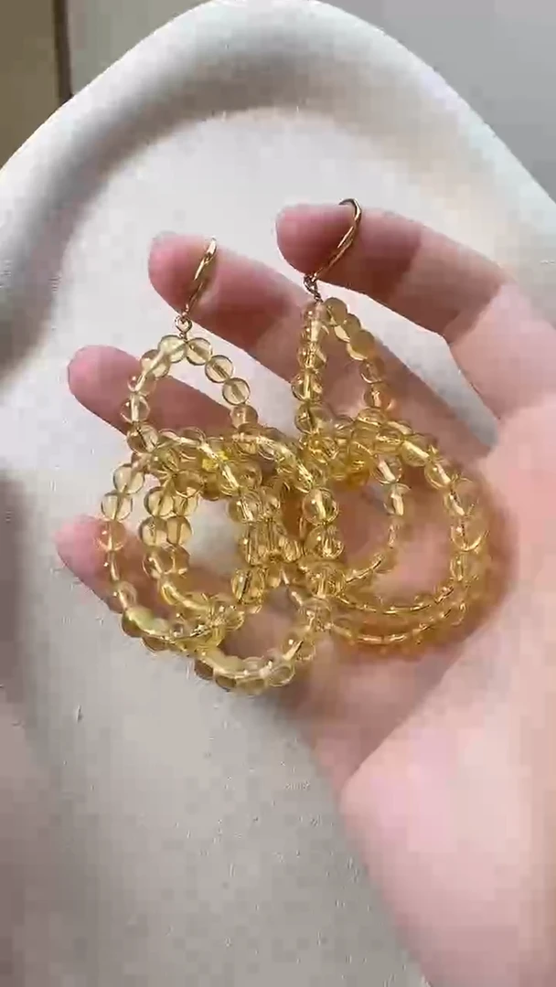 琥珀未镶嵌耳饰耳环