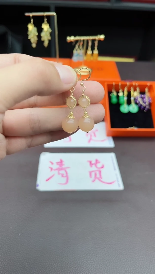 玛瑙/玉髓耳饰银S925镶嵌528000