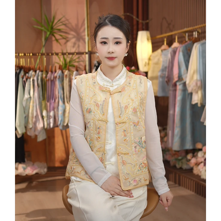 《 画江南-马夹》新中式刺绣国风高定透气品质休闲马夹