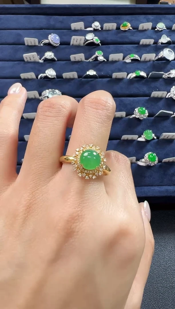 18K金镶嵌戒指翡翠KSP1212-007